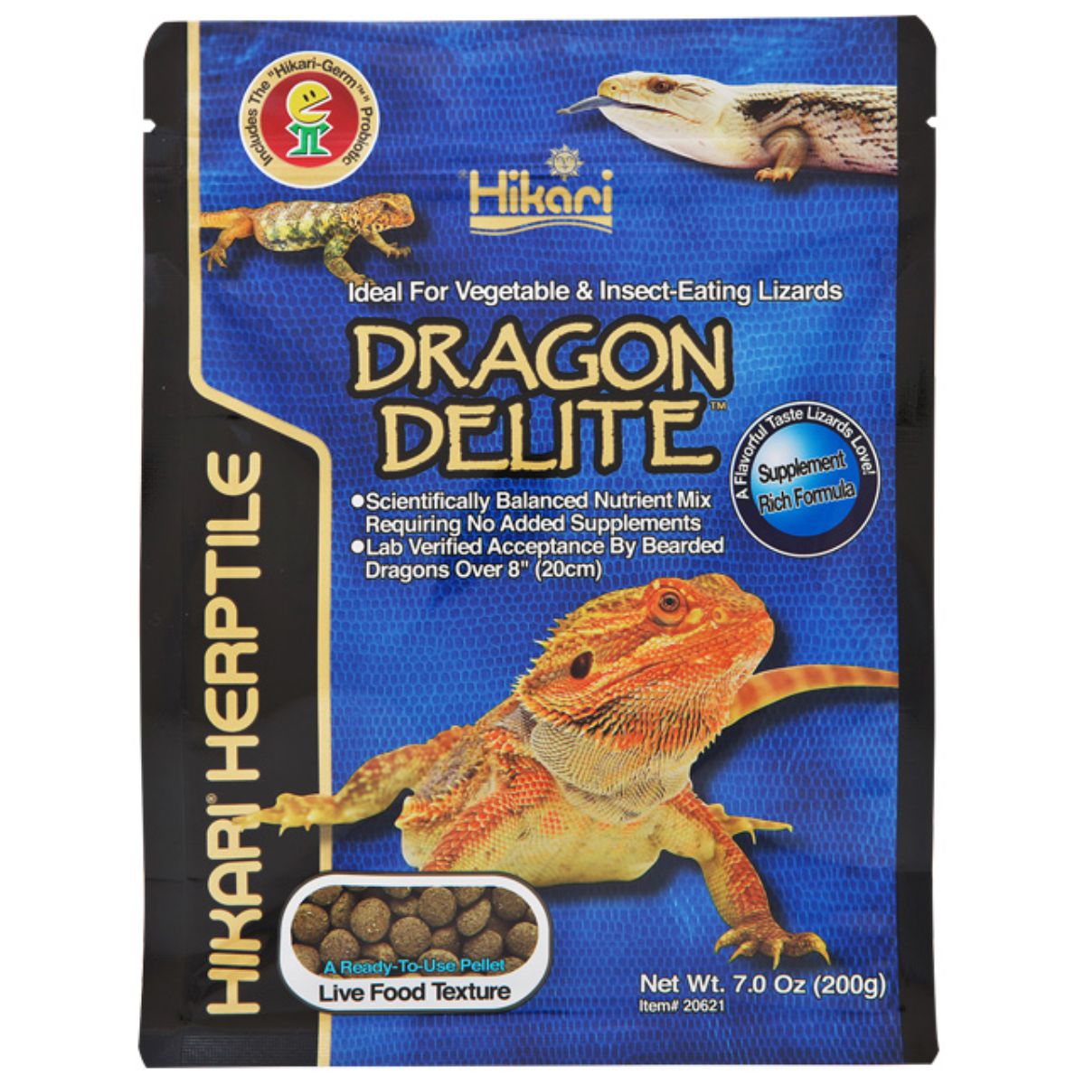 Полу готова храна за всеядни влечуги Hikari Dragon Delite 200 гр