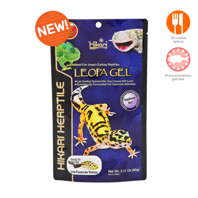 Готова гел – храна за насекомоядни и гекони Hikari LeopaGel 60 гр